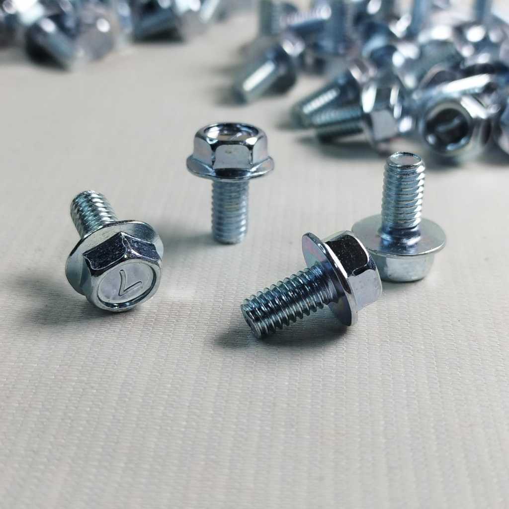 Baut Flange Bolt M6x12 Kunci ( T10 ) Putih