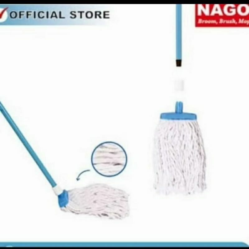 Kain Pel Lantai Nagoya Komplit Pel Nagoya Sumbu Kain Katun Lebar 12CM Mop Floor Pel Gagang Cafe Rest