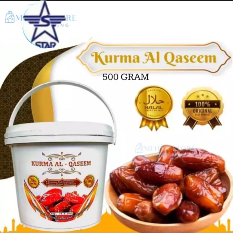 

Kurma Al-Qaseem ember 100% original halal grande A kurma manis kurma halal 500 gram Kurma Al-Qaseem ember 100% original