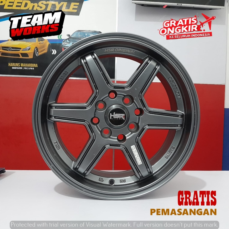 VELG MOBIL MODEL PALANG HSR MINAS RING 16 LEBAR 6.5 ET42 BUAT SIGRA BRIO XENIAPELK RING 16 GREY