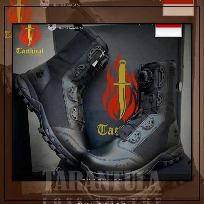 TACTICAL || SEPATU PDL TALI PUTAR TYPE SWAT ORIGINAL KULIT