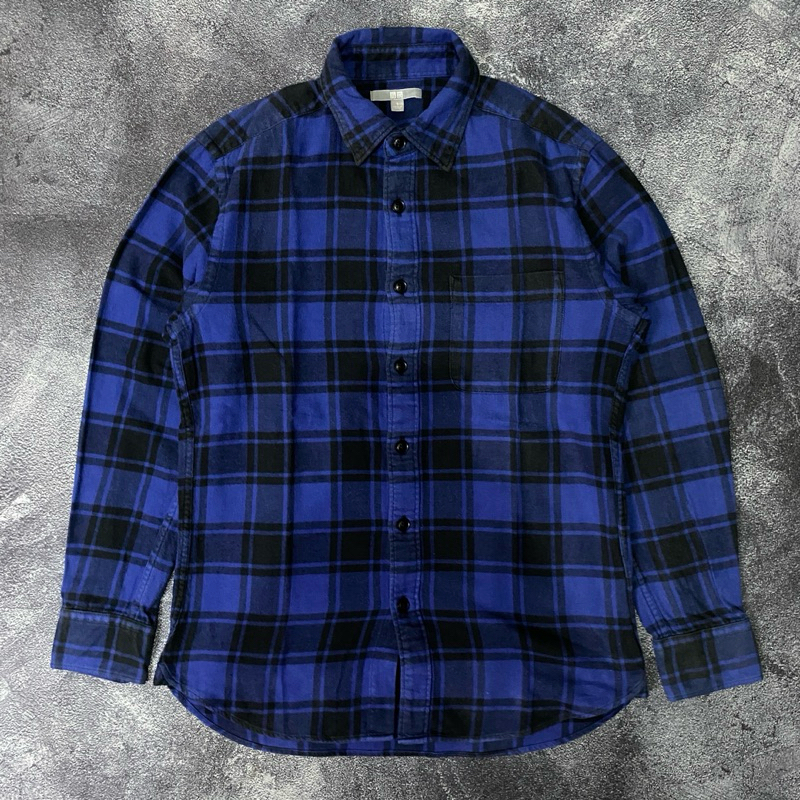 KEMEJA FLANEL UNIQLO SINGLE POCKET PRIA SECOND ORIGINAL