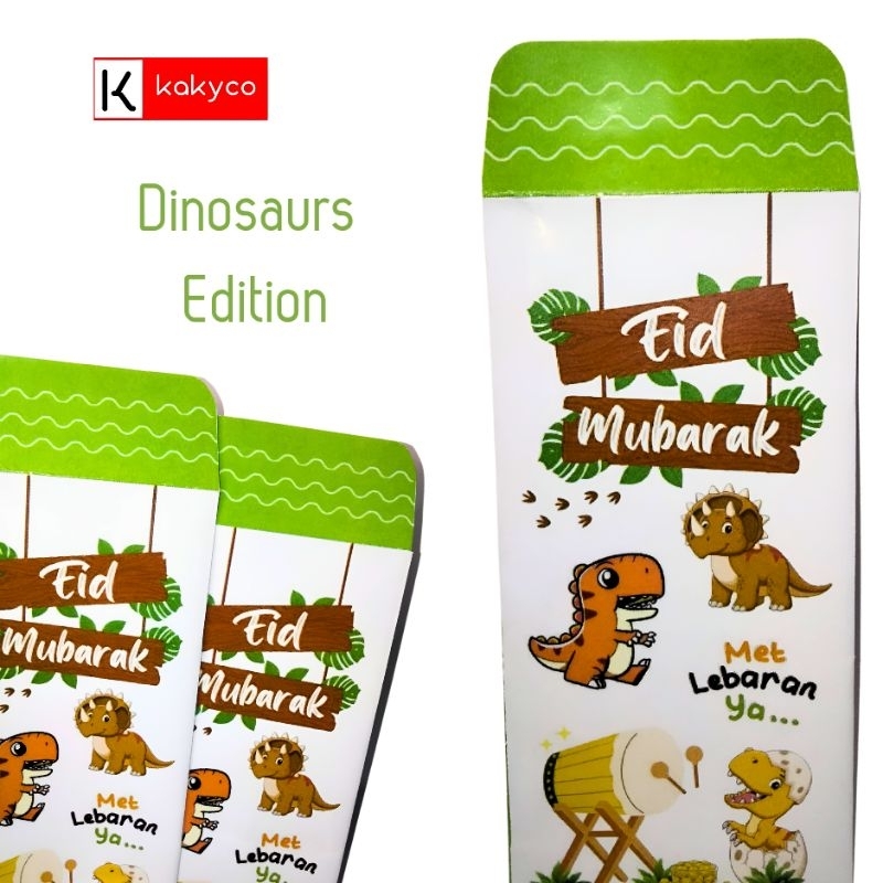 

Kakyco Amplop Dinosaurs Edition | Lebaran Hari Raya Idul Fitri 2025 Modern Elegan Mewah Premium Anak Kids Tanpa Dilipat Besar Tebal