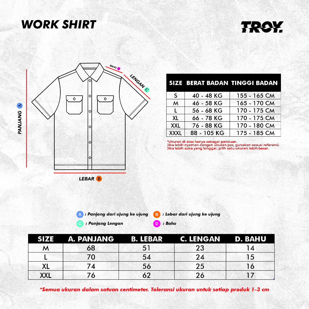 Troy Company Workshirt Workwear Engineers Black Finish - Kemeja Kerja Work Shirt Hitam WSD 2649