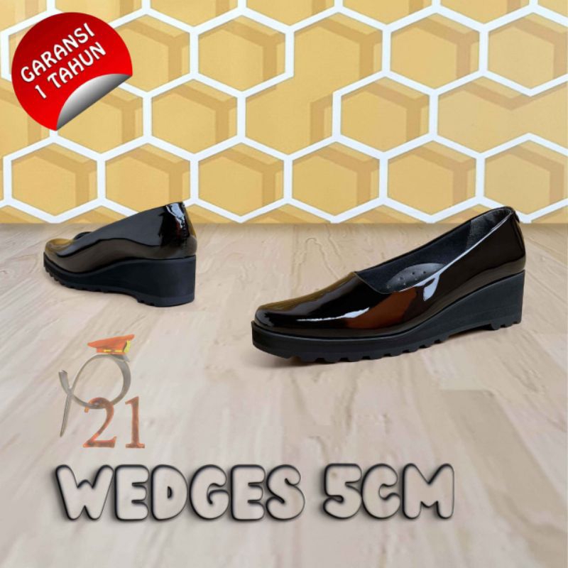 SEPATU PDH WANITA WEDGES/WEDGES DOF 5CM,7CM P21