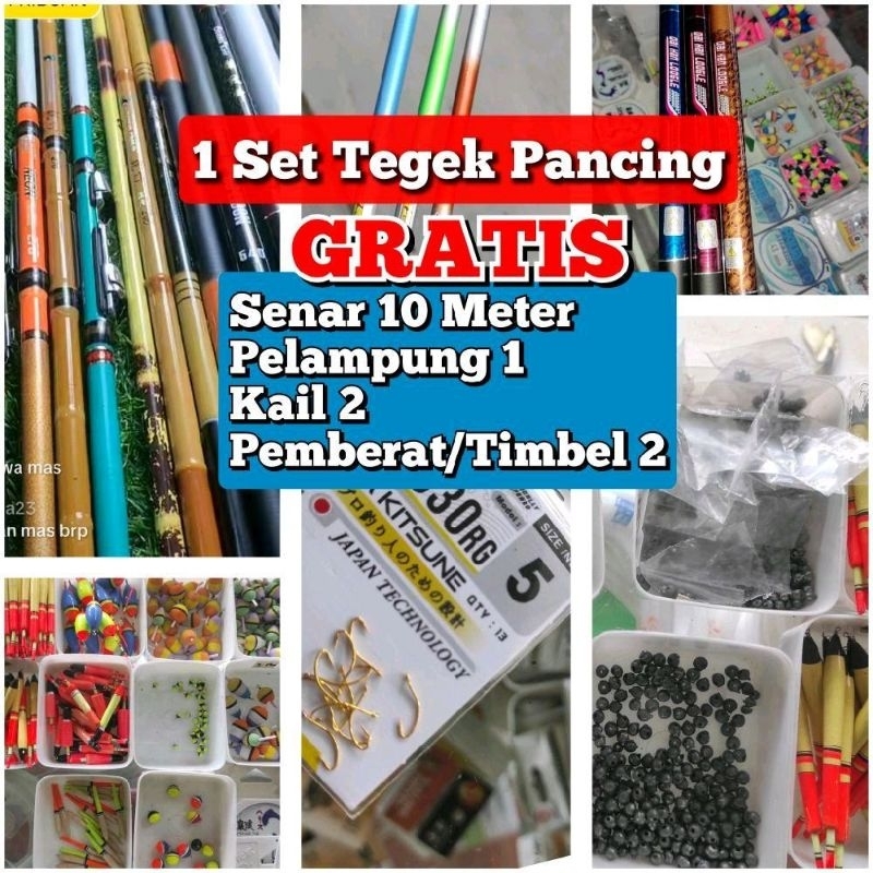 Set tegek pancing murah 180-630cm cocok untuk mancing Ikan