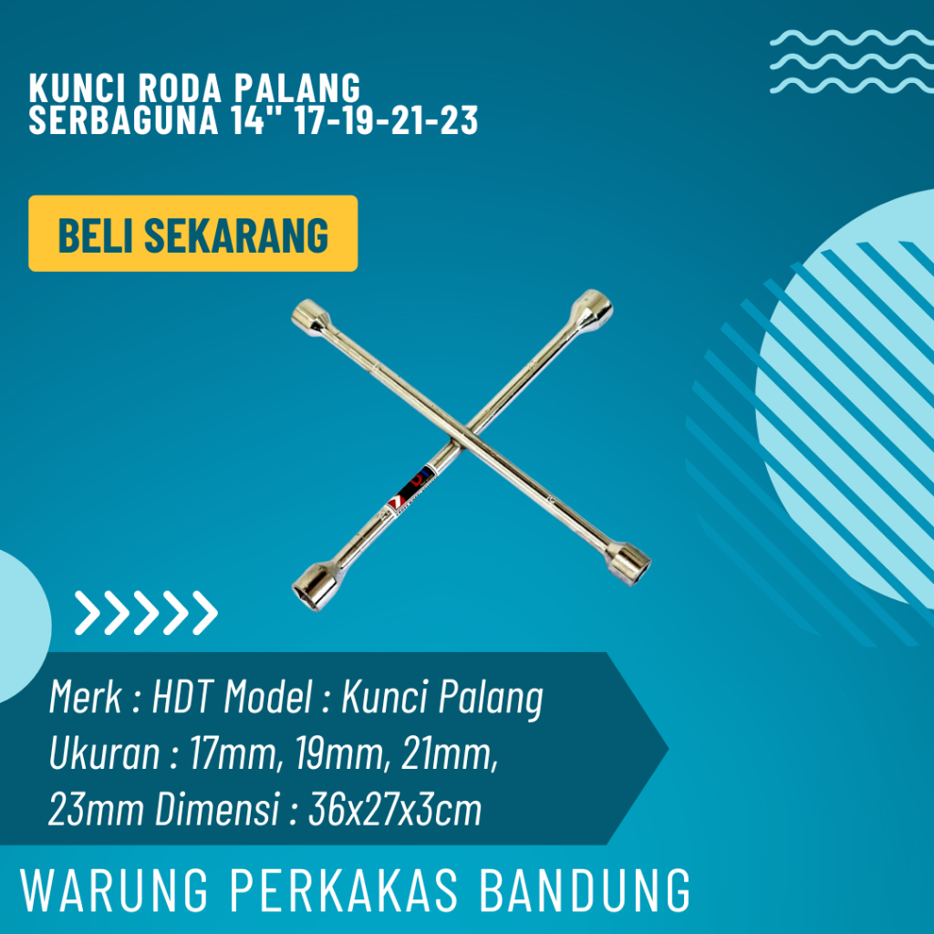 Kunci Roda Palang Serbaguna 14'' 17-19-21-23 - Kunci Roda Mobil AVANZA