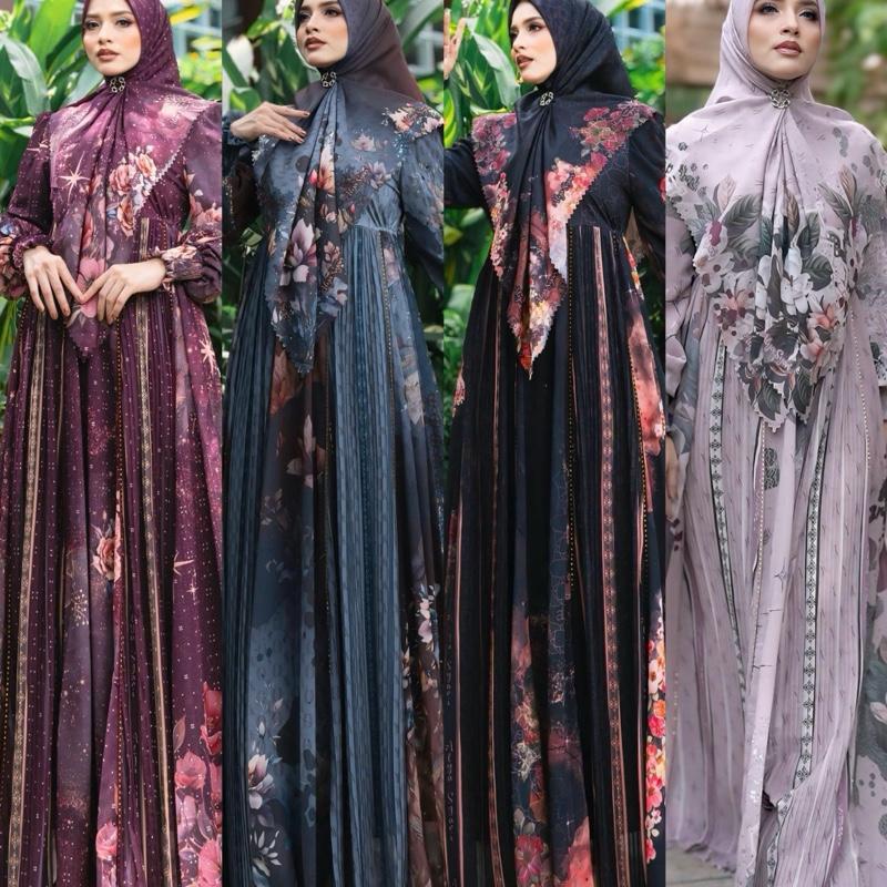 TERBARU Stelan Muslim FITRI , ROSE ,MALIKA , Gamis QUENARA by alya syari ORIGINAL