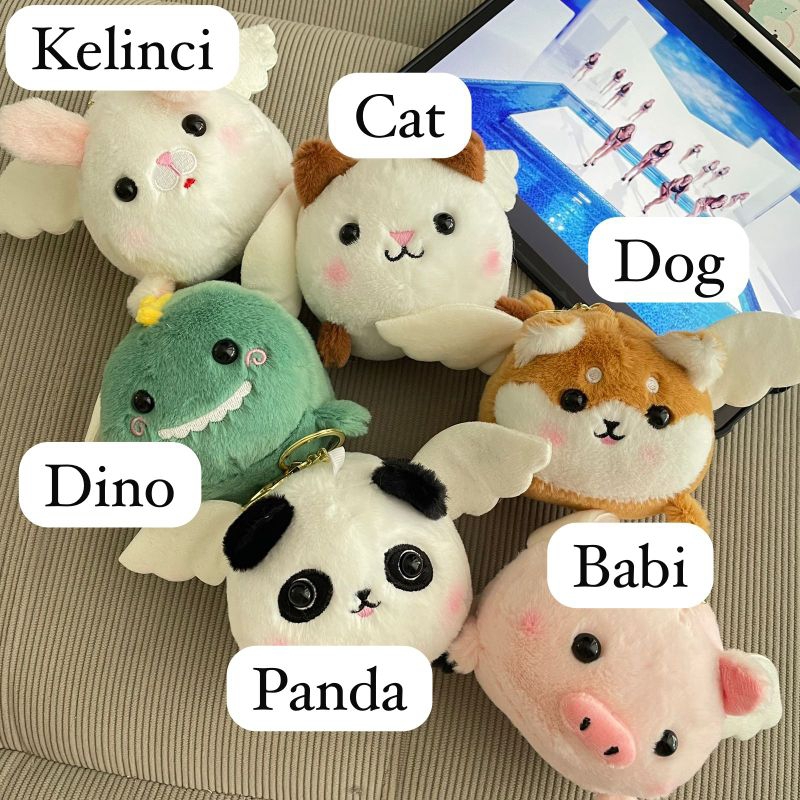 Binatang Gantungan Kunci Keychain Bisa Tarik Ekor Muter Putar Mainan Anak Lucu Korea Aesthetic