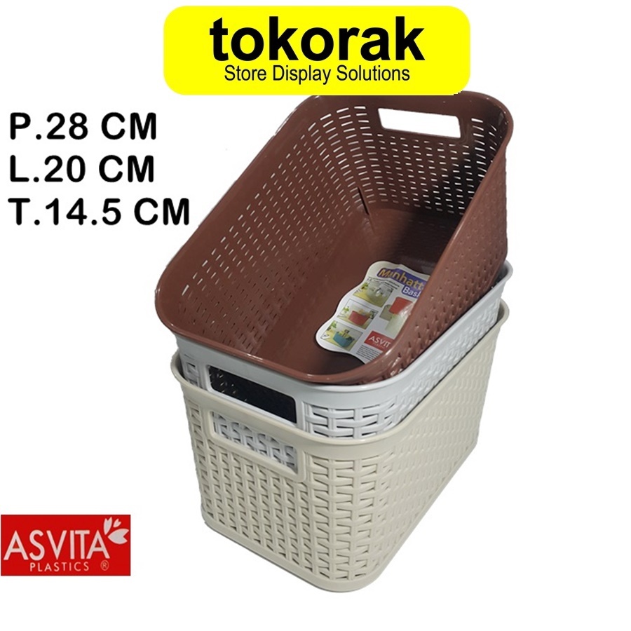 KERANJANG MANHATTAN BK 284 ASVITA STORAGE BASKET KERANJANG PLASTIK SEGI