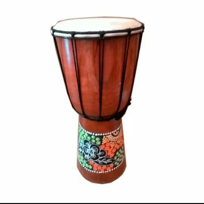 Alat Musik Kendang gendang Jimbe Jumbo Ukuran 40 cm Merah Painting