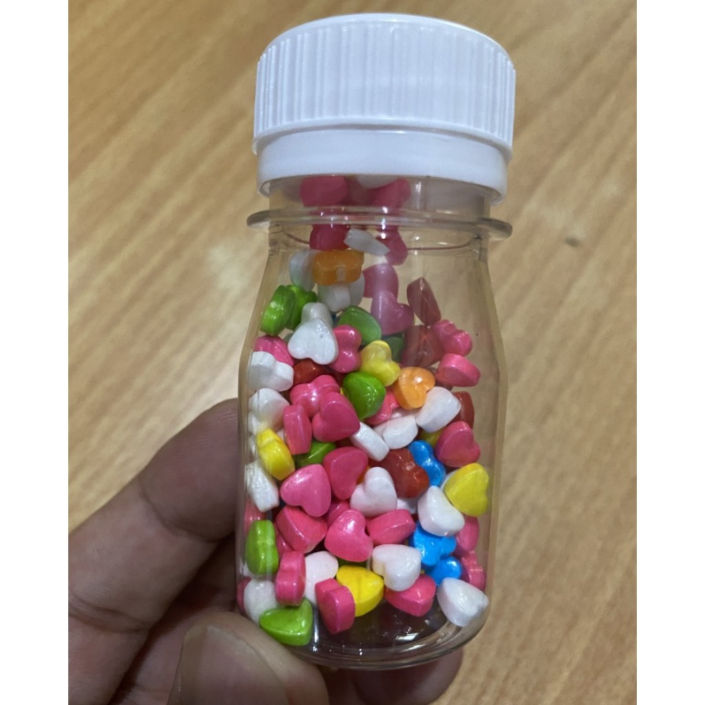 

Sprinkle Heart hati warna warni 20gram tube edible taburan