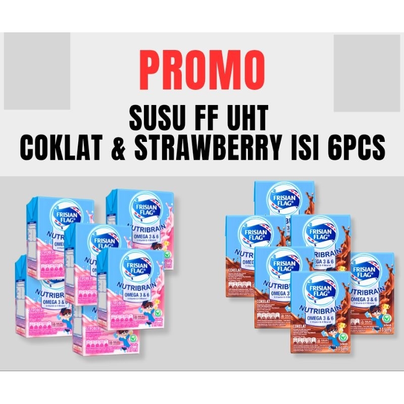 

PROMO Susu Frisian Flag Rasa Coklat & Strawberry isi 6 pcs