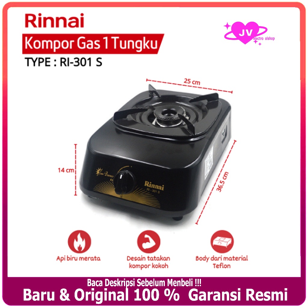 Kompor Gas Rinnai RI301S / Kompor Rinnai 1 Tungku / Kompor Gas Rinnai ri-301s ( Sun Burner ) Hemat G