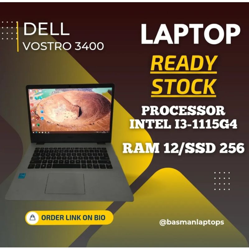 Dell Vostro 3400 Core i3 Generasi 11 RAM 12 Pakai SSD - Laptop Sekolah - Gaming - Editing - Kuliah -