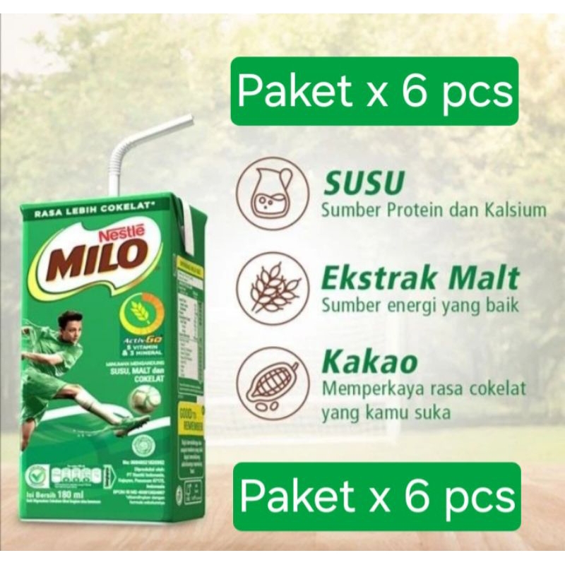 

Milo ACTIV GO UHT Minuman Susu Coklat Kotak 110 ML x 6 Pcs