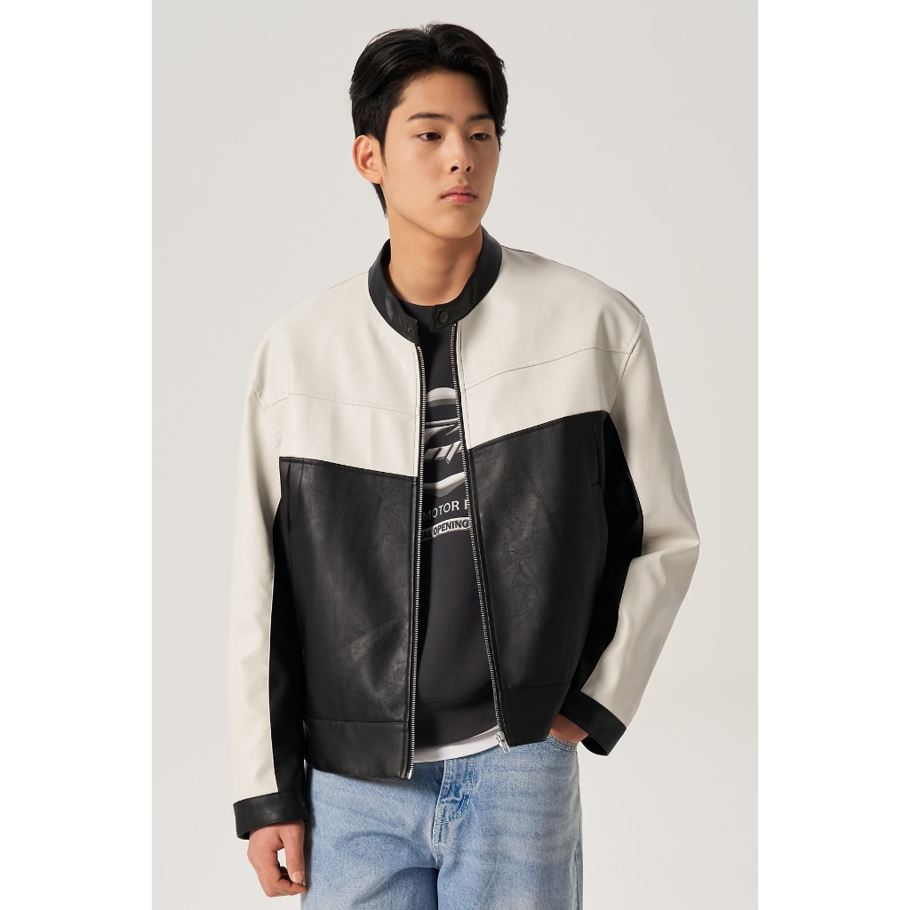 Jaket Kulit pria  Racer Hitam touring koreaN