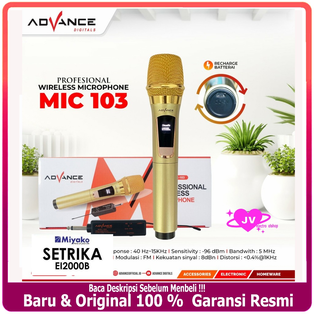 ADVANCE MIC-103 WIRELESS / Profesional Wireless Microphone Advance Mic103 Charger