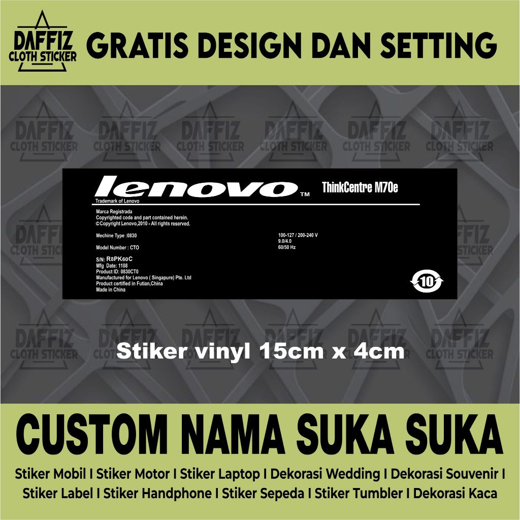

Stiker Vinyl Custom Lenovo