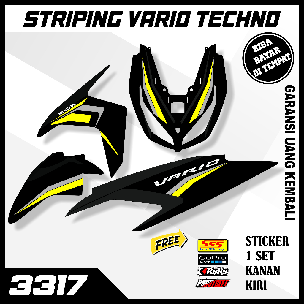 Striping Vario 110 Techno 2009 2010 2011 2012 Motif Simpel Setiker stiker sticker variasi Vario