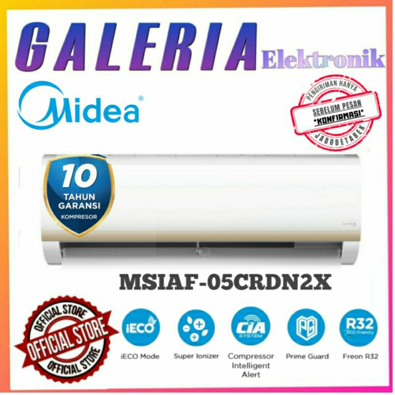 MIDEA AC INVERTER 1/2PK MSIAF-05CRDN2X / MSIAF05CRDN2X / MSIAF 05CRDN2X