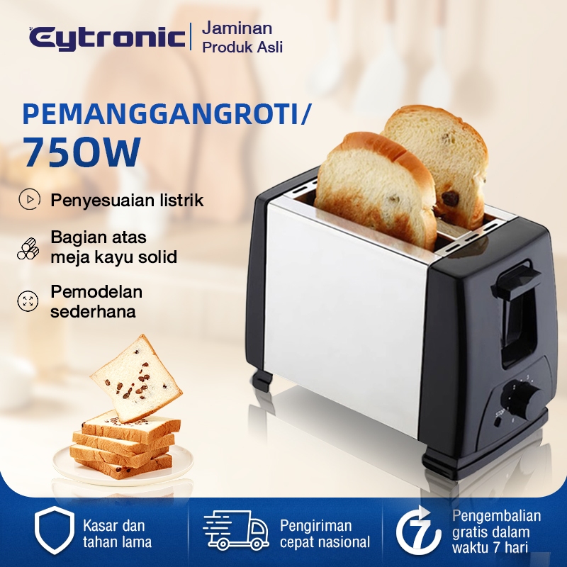 [READY STOCK]Pemanggang Roti Sarapan Otomatis Kecil Multifungsi 750W Toaster Pemanggang Roti Pop Up 