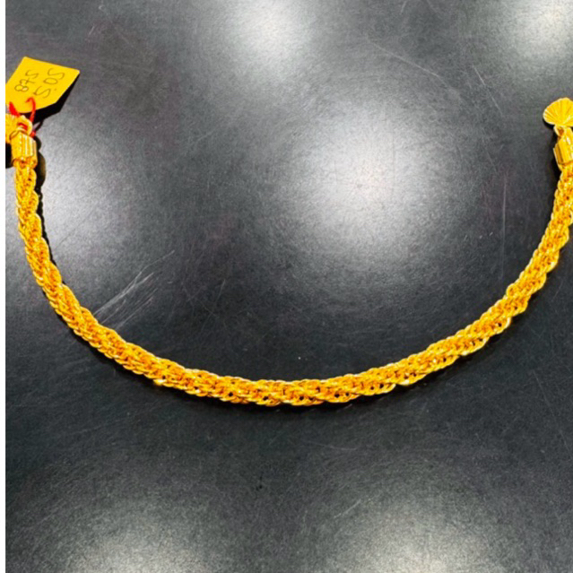 Gelang rope chain simple fashion Italy emas asli kadar 875 20k