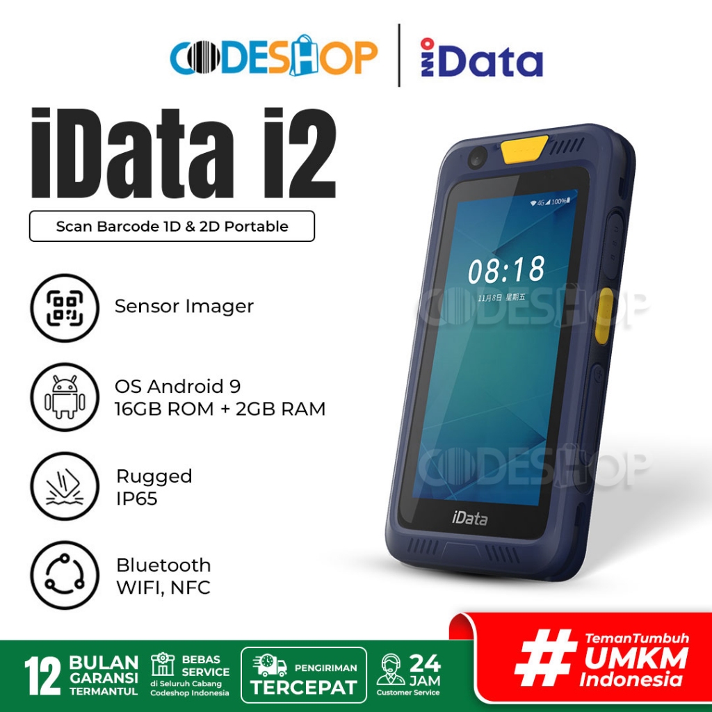 iData i2 Barcode Scanner 2 Dimensi Touchscreen Android