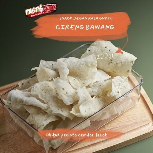 

KERIPIK CIRENG BAWANG 200GR CEMILAN ENAK PASTI SNACK!