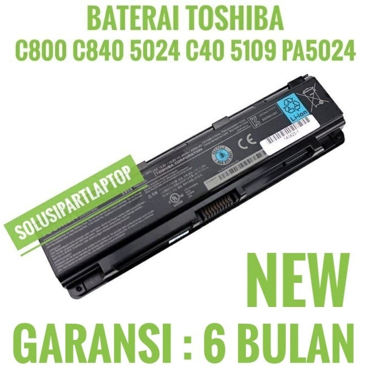 Baterai Battery Toshiba Satellite C800 C800D C840 C875 L800 L805D L840 L845 PA5024