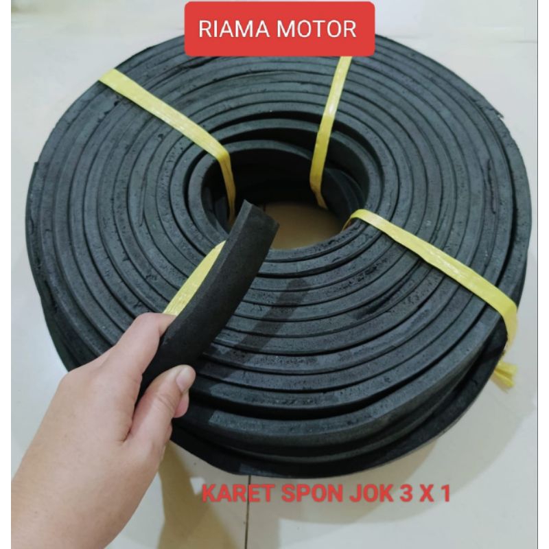 KARET SPON JOK UNTUK MOBIL UNIVERSAL UKURAN 3X1 CM(LEBAR 3 CM, TEBAL 1 CM)