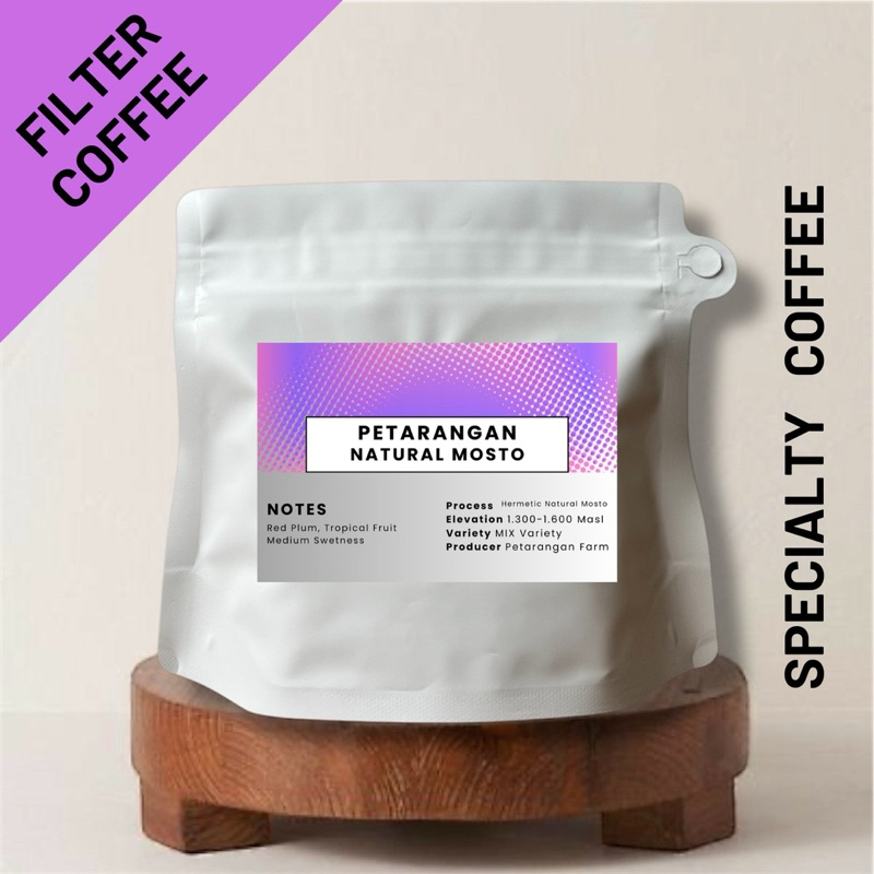 

Kopi Arabika Petarangan Central Java HSN Hermetic Natural Mosto Single Origin Specialty Coffee Arabica Beans Tropical Fruit