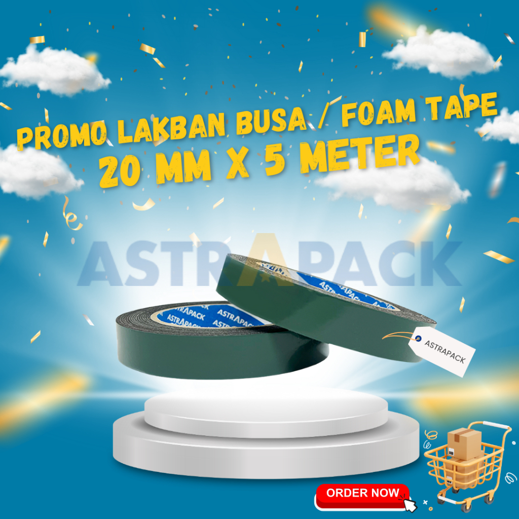 

AstraPack Double Tape Busa 20 mm x 5 meter | Selotip Foam Tape Kulitas Terbaik