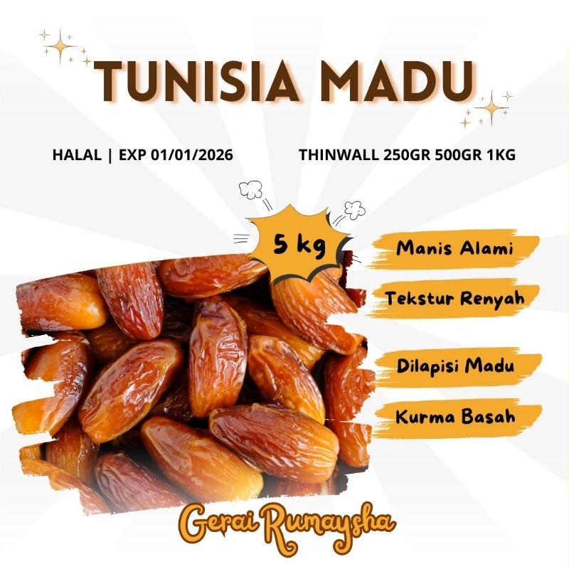 

Tunisia Madu Kurma Tunisia Madu Ecer Thinwall Oleh Oleh Haji dan Umroh