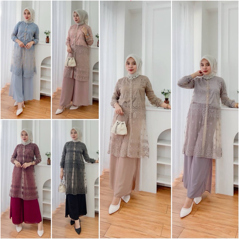 HASYA SET 3in1 setelah premium rayya series celana outer brokat