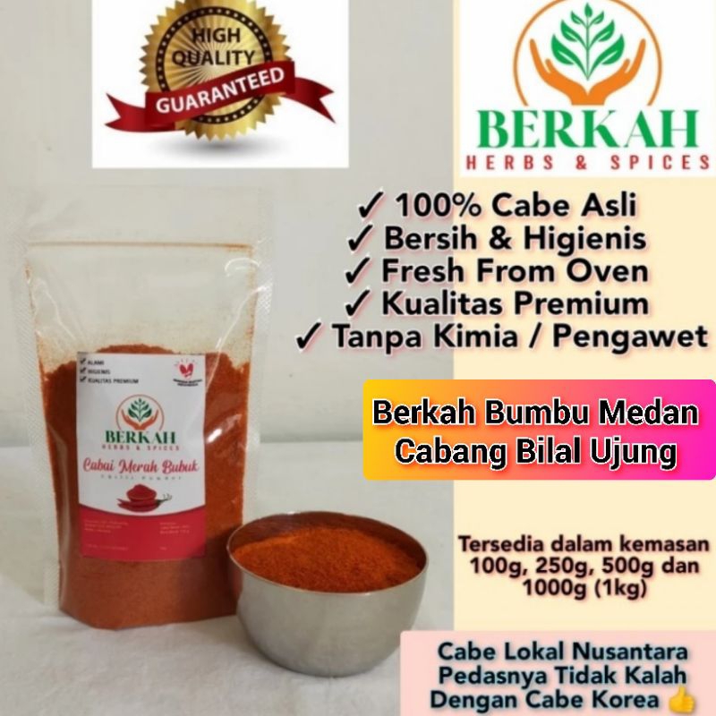 

Cabe Bubuk Asli Pedas Berkah 500g 1kg Chilli Powder Kualitas Premium Halal
