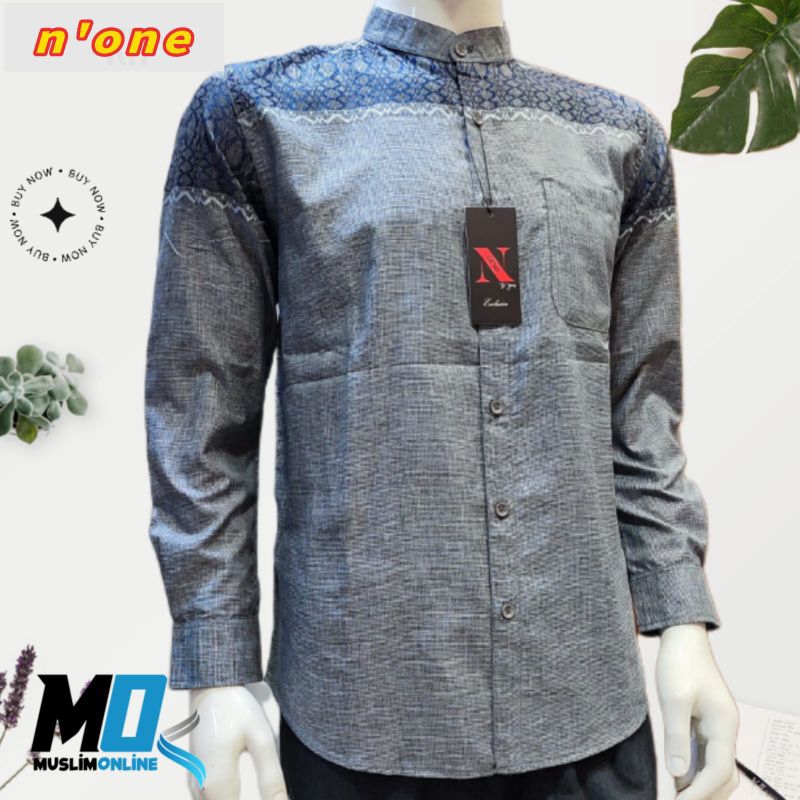 kemko kh n'one kemeja koko tangan panjang pria dewasa premium original
