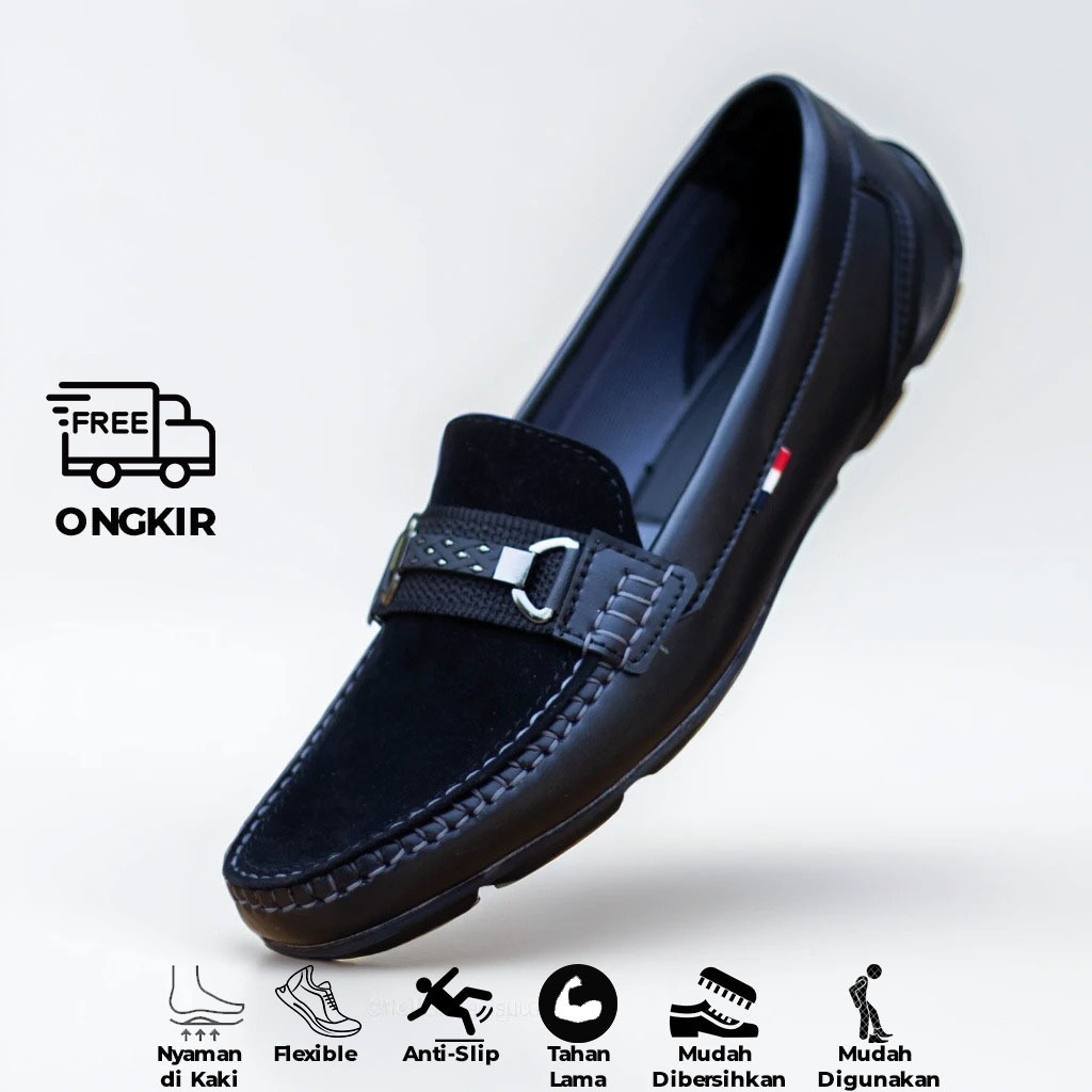 (SANITEC) SEPATU MOCCASINS LOAFERS SLIP ON PRIA KEREN MURAH TERBARU BERKUALITAS BERGARANSI (Sepatu C