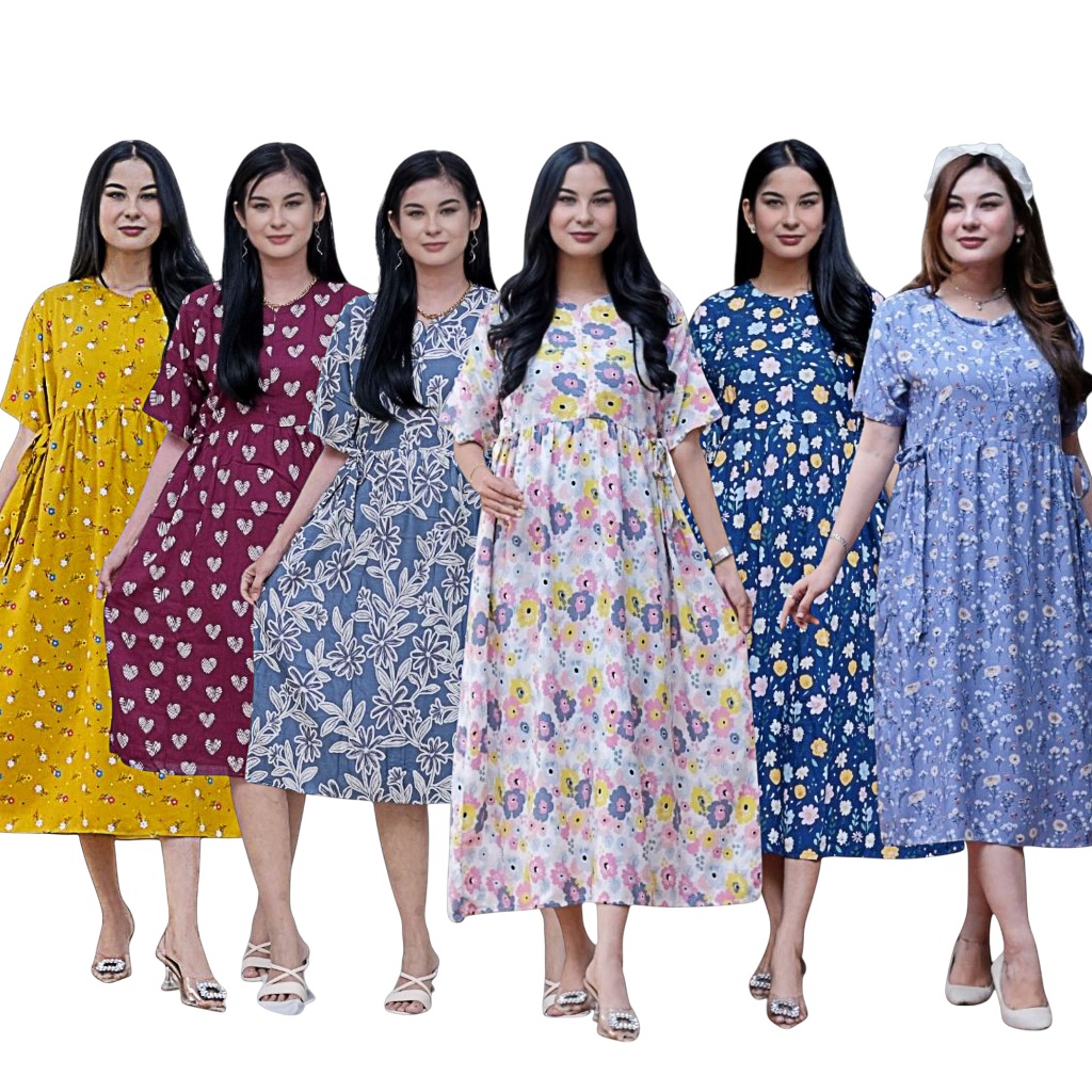 Daster Ruffle Kekinian Remaja - Daster Rayon Premium - Daster Busui Super Tebal - Isyana Collections