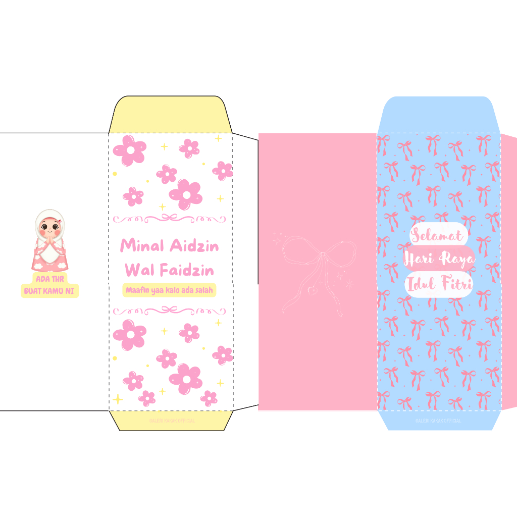 

Amplop lebaran THR 2025 lucu pita coquette