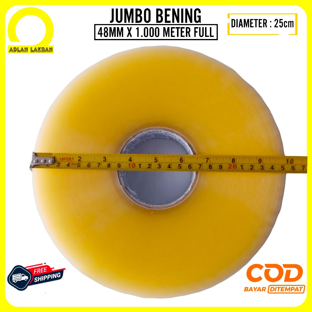 

Lakban Bening 1000 Yard Full x 48mm / Lakban Jumbo Bening 2 Inch x 1000 M