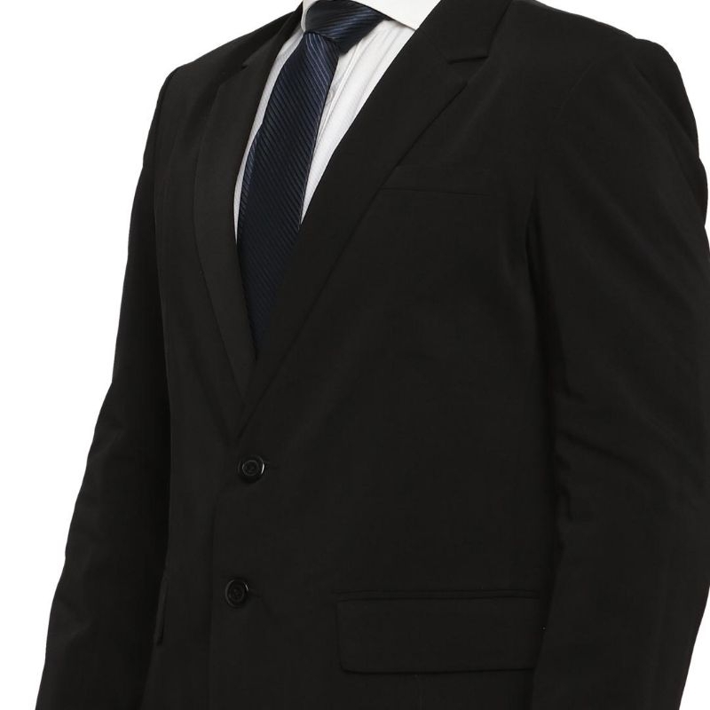 PROMO TERBARU Jas Wisuda Blazer Pria Hitam List Pinggir Jas Polos Jas Formal Jas Pengantin Nikah Jas