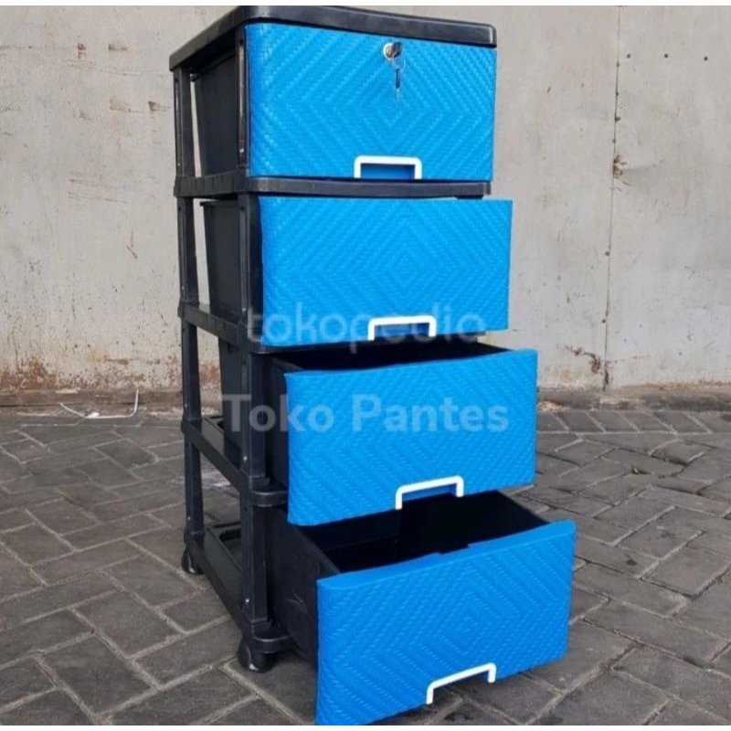 Lemari Cabinet Plastik Pakaian Laci Susun 4
