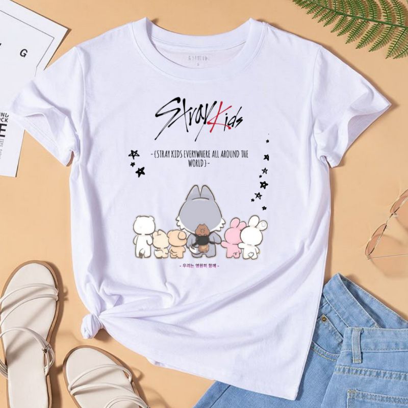 Kaos Wanita Stray Kids Kpop Skzoo Skz Oversize Anak Dewasa Baju Stray Kids Lengan Panjang Oversize M