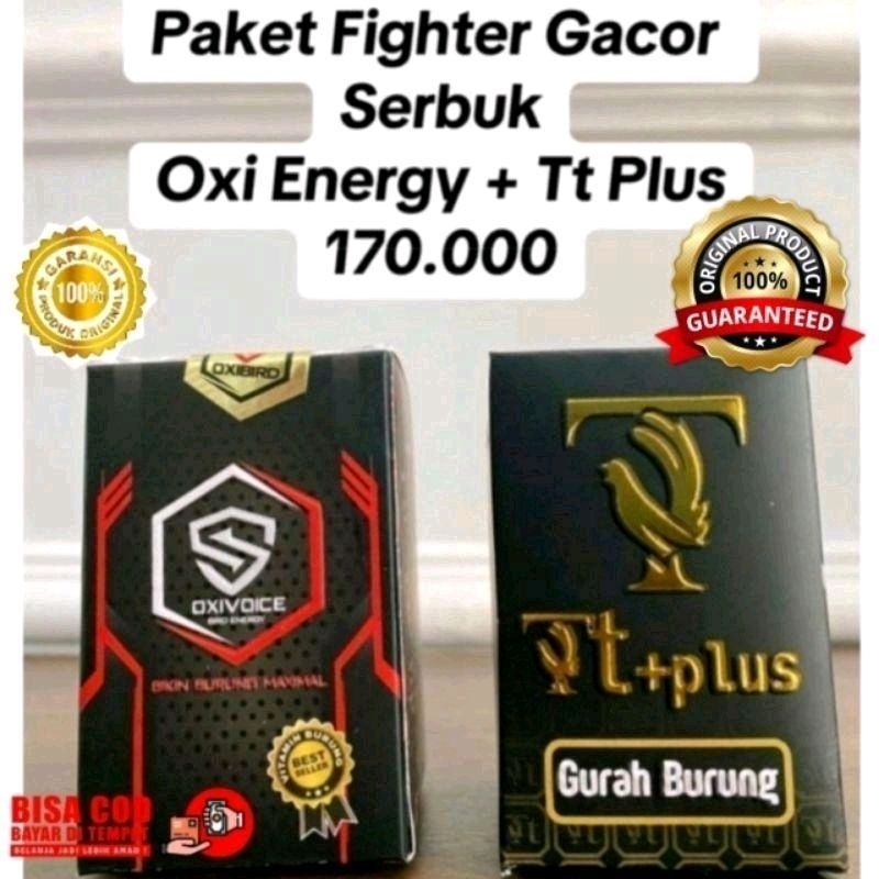 Satu paket vitamin burung oxivoice energy dan TT plus gurah burung (paket gacor fighter serbuk) Vita