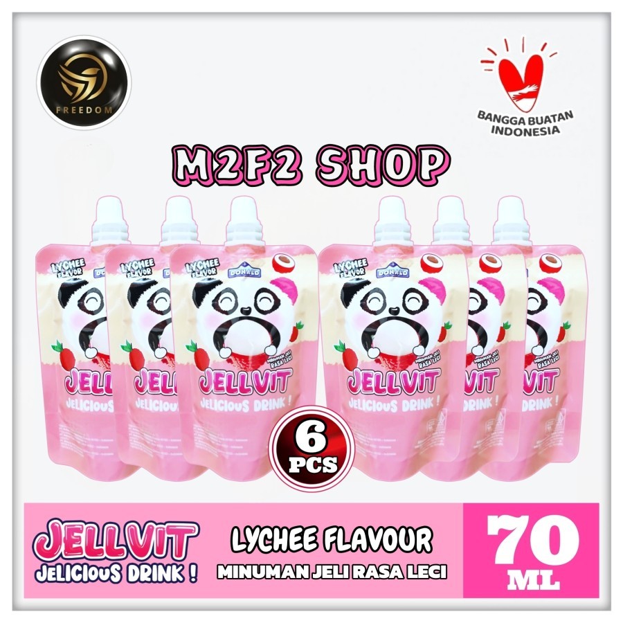 

Donald Jellvit Jelicious Drink Lychee Flavor | Minuman Jelly Rasa Leci Pouch - 70 ml (Kemasan 6 Pcs)