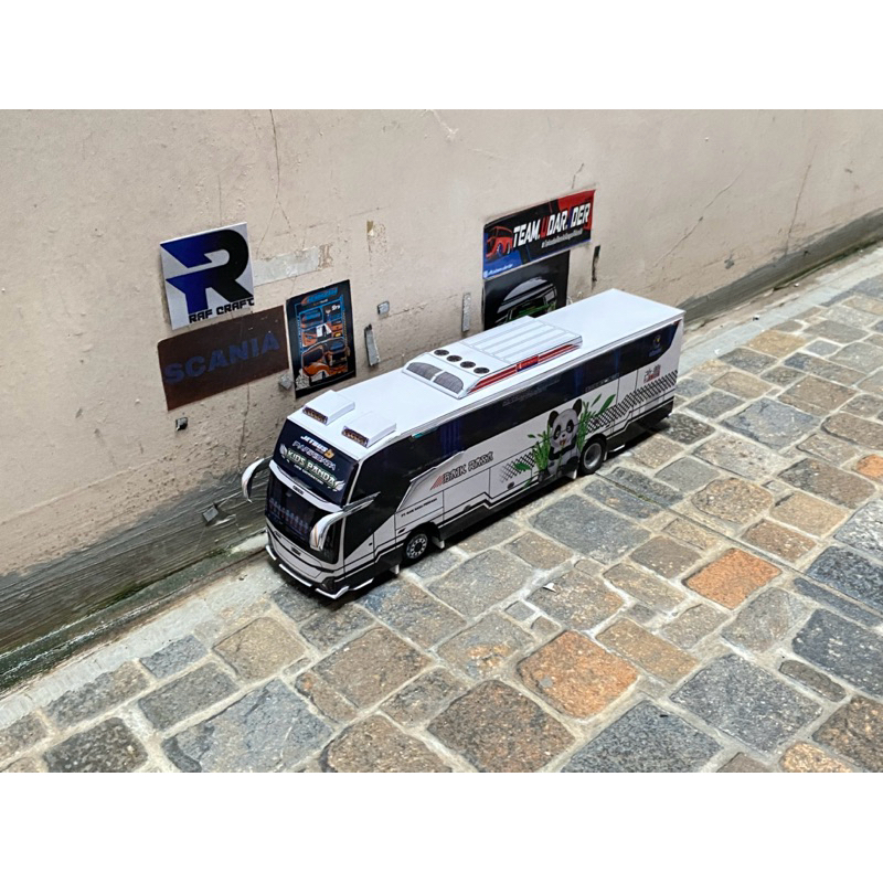PAPERCRAFT BUS BAIK RASA KIDS PANDA SKALA 1:50 CORONG BASURI Miniatur