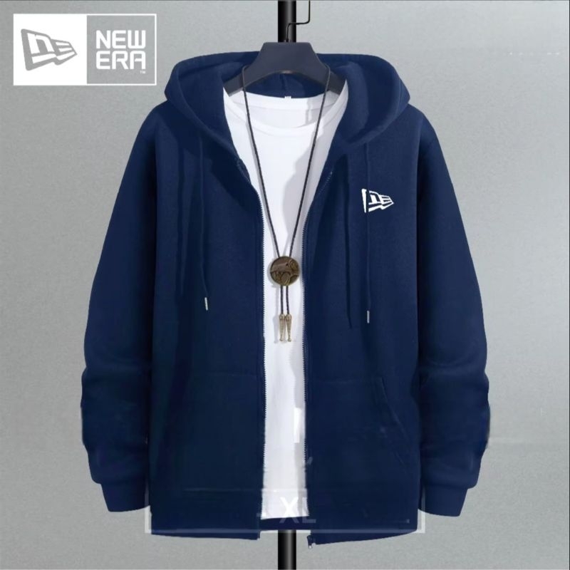 Baju hoodie lengan panjang Zipper#NewEra&NY MLB tebal unisex 1pc.