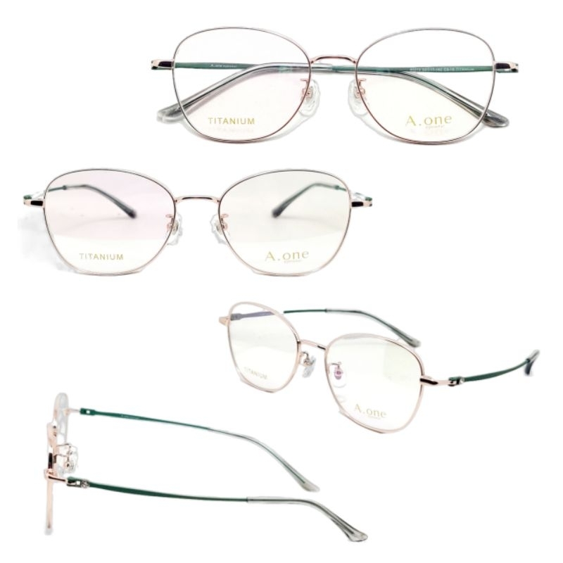 premium Quality Frame Kacamata Fashion Wanita A.one 80213 52-17-142 C5-15 Titanium