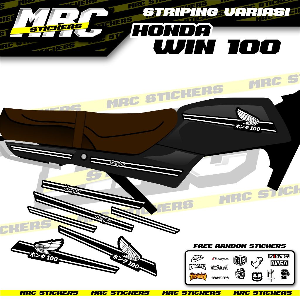 STRIPING / STIKER / SKOTLET VARIASI / CUSTOM HONDA WIN / WIN 100
